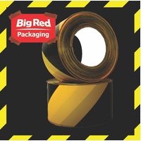 Yellow/Black Barrier Tape 75mm x 100m Roll
