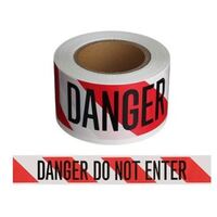 'DANGER' Printed Barrier Tape 75mm x 100m Roll