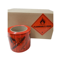 Flammable Liquid 3 Dangerous Goods 100x100mm Labels x500