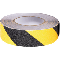 Anti-Slip Black/Yellow HAZARD Floor Marking Tape 50mm x 18m