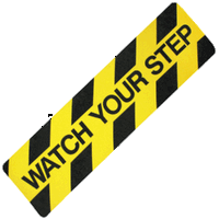 'WATCH YOUR STEP' Anti-Slip Floor Tread 600x150mm