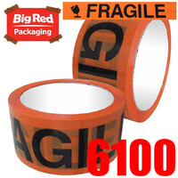 FRAGILE Black / Orange Tape 48mm x 66m