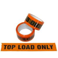 Budget 'TOP LOAD ONLY' Orange Tape 48mm x 66m
