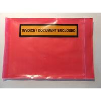 115x165mm RED "Invoice / Document Enclosed"  Envelopes x1000