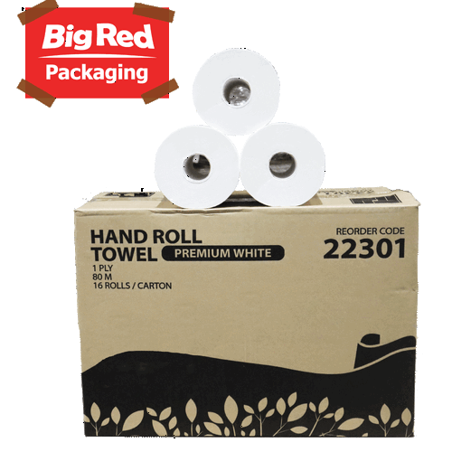 180mm x 80m Continuous Washroom Hand Roll Towel x 16rolls